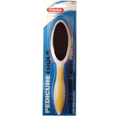 Titania Double Foot File, Emery Rough and Fine, Ergonomic Handle