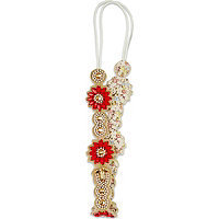 Elle Red & Taupe Rhinestone Head Wrap