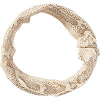 Elle Metallic Print Tan Head Wrap