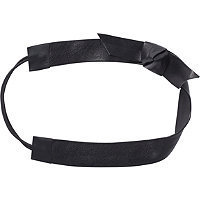 Elle Black Leather Bow Head Wrap