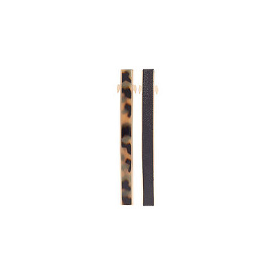 Elle Tortious and Black Leather Barrettes