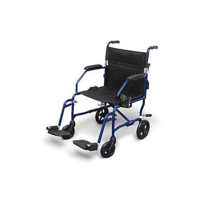 Medline Freedom Ultra-Lightweight Transport Chair, blue, 1 ea