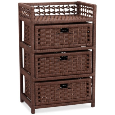 Household Essentials Storage Chest, 3 Drawer Paper Rope