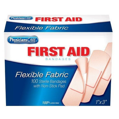PhysiciansCare First Aid Fabric Bandages, Box of 100, 1