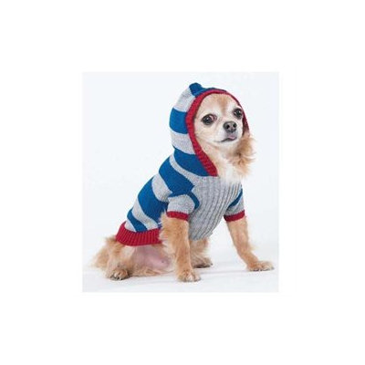 Ethical Collegiate Striped Dog Sweater - Color: Blue, Size: X-Small