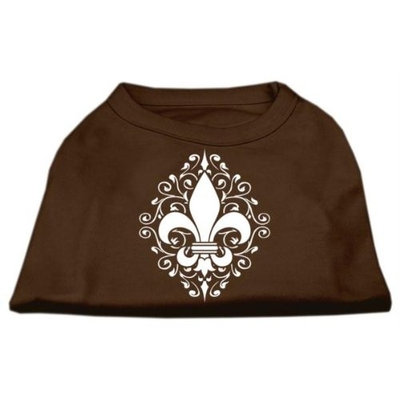 Ahi Henna Fleur de Lis Screen Print Shirt Brown XL (16)