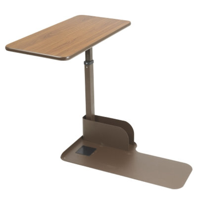 Drive Medical Seat Lift Chair Right Side Overbed Table, Walnut, 1 ea