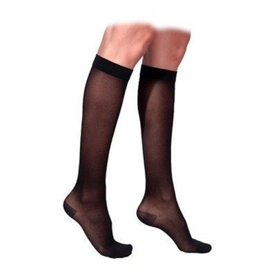 Sigvaris 770 Truly Transparent 30-40 mmHg Women's Closed Toe Knee High Sock Size: Large Short, Color: Natural 33