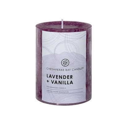 Chesapeake Bay Candle Lavender (Purple) & Vanilla 4-in. Pillar Candle