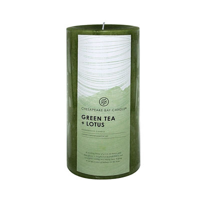 Chesapeake Bay Candle Green Tea & Lotus 8-in. Pillar Candle