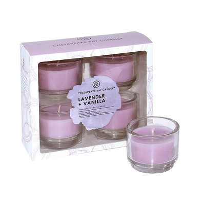Chesapeake Bay Candle 4-piece Lavender (Purple) & Vanilla Votive Candle Set