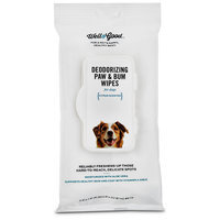 Well & Good Deodorizing Paw and Bum Dog Wipes, Pack of 24 wipes