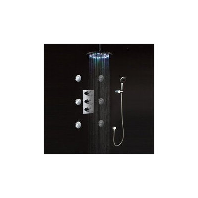 Hair Prescriptions LED Wall Mount Thermostatic Shower Faucet with Bodysprays
