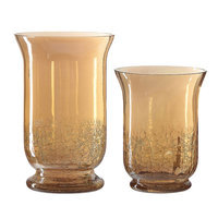 Global Amici Augustine 2 Piece Glass Hurricane Set