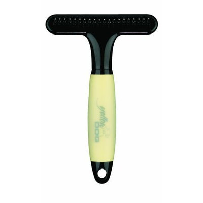 Conair Yellow Dog Medium-Tooth Undercoat Rake 3/4-inch with Memory Gel Grip, Dog Home Grooming, Medium, Yellow