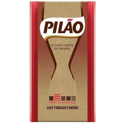 Pilao Pilão Roasted and Ground Coffee - 17.6 oz - Café Pilão Torrado e Moído - 500g