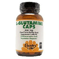 Country Life L-Glutamine Caps - 500 mg - 100 Vegetarian Capsules