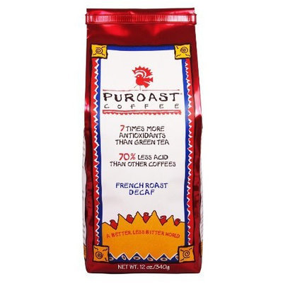 Puroast Low Acid Coffee French Roast Natural Decaf Whole Bean, 0.75-Pound Bag (Pack of 2)
