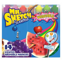 Mr. Sketch Washable Markers, Chisel, Assorted Colors, 14/Set