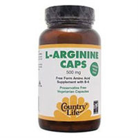 Country Life L-Arginine Caps - 500 mg - 100 Vegetarian Capsules
