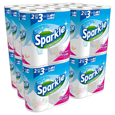 Sparkle Pick-A-Size Printed Paper Towels 24 Giant Rolls