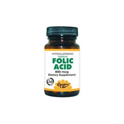 Folic Acid 800 Mcg 100 Tab By Country Life Vitamins (1 Each)