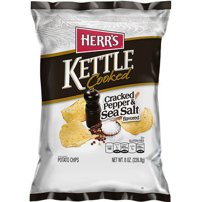 Herr's® Kettle Cooked Cracked Pepper & Sea Salt Potato Chips