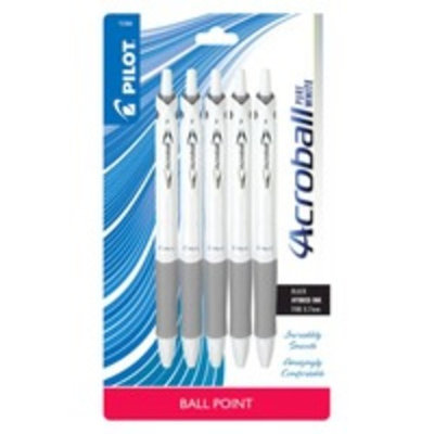 PILOT® Retractable Ballpoint Pens, 0.7mm, 5ct - Black
