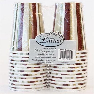 King Zak Ind Lillian Tablesettings 22085 Gold Stripe 9 Oz Cup Twin Stack - 576 Per Case