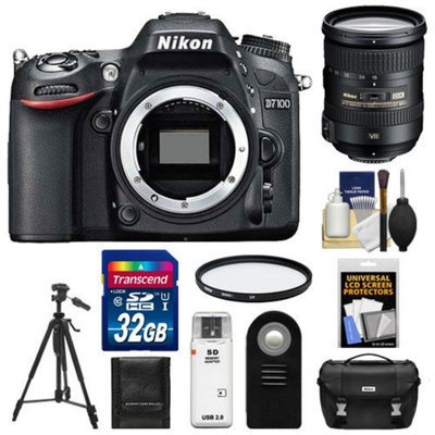 Nikon D7100 Digital SLR Camera Body with 18-200mm VR Lens + 32GB Card + Case + Filter + Remote + Tripod + Accessory Kit