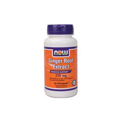 NOW Foods Ginger Root Extract, 250mg, Vegetarian Capsules, 90 ea