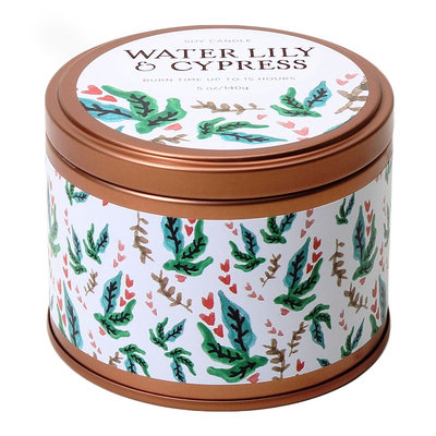 Water Lily and Cypress 5-oz. Soy Candle Tin, Multi/None