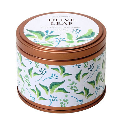 Olive Leaf 5-oz. Soy Candle Tin, Multi/None