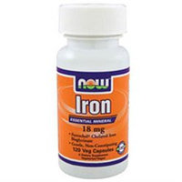 NOW Foods - Iron Ferrochel Chelated Iron 18 mg. - 120 Vegetarian Capsules