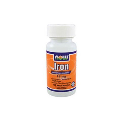 NOW Foods - Iron Ferrochel Chelated Iron 18 mg. - 120 Vegetarian Capsules