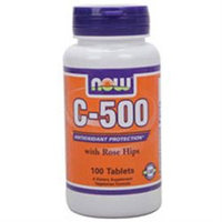 NOW Foods - Vitamin C-500 with Rose Hips Vegetarian/Vegan - 100 Tablets