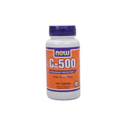 NOW Foods - Vitamin C-500 with Rose Hips Vegetarian/Vegan - 100 Tablets