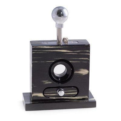 Table Top Ebony Guillotine Cigar Cutter with Drawer