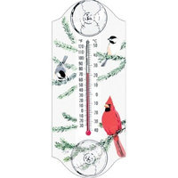 Aspects Classic Cardinal and Chickadee Window Thermometer