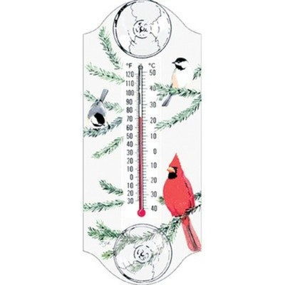 Aspects Classic Cardinal and Chickadee Window Thermometer