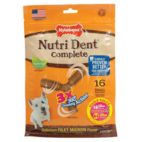 Nylabone NutriDent Adult Filet Mignon 3 Point Bone, Small 16ct