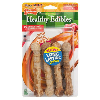 Nylabone Healthy Edibles Turkey & Apple, Regular 4ct