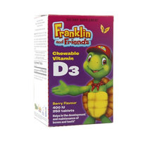 Treehouse Franklin and Friends Chewable Vitamin D3 400 IU, Tablets, Berry, 250 ea
