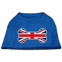 Ahi Bone Shaped United Kingdom (Union Jack) Flag Screen Print Shirts Blue Lg (14)
