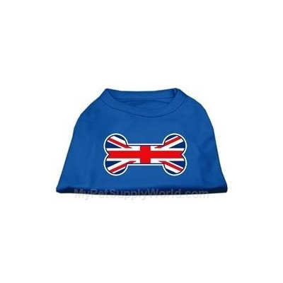 Ahi Bone Shaped United Kingdom (Union Jack) Flag Screen Print Shirts Blue Lg (14)