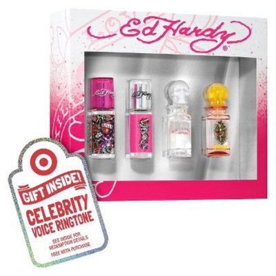 Women's Ed Hardy 4 Piece Fragrance Coffret Plus Free Celebrity Voice