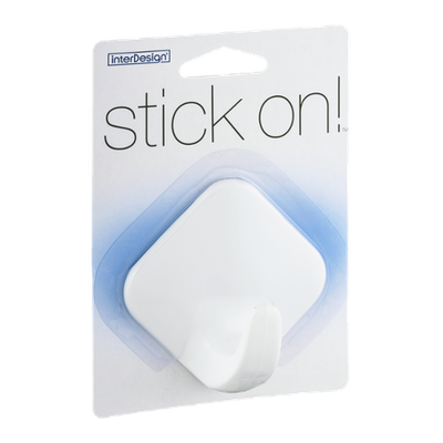 InterDesign Stick On! Diamond Hook White