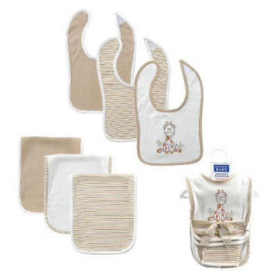 Luvable Friends Newborn 6 Piece Bib/Burp Set - Giraffe