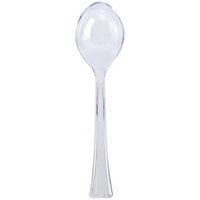 King Zak Ind Lillian Tablesettings 60207 Clear Heavyweight Plastic Salad Serving Spoon - 72 Per Case