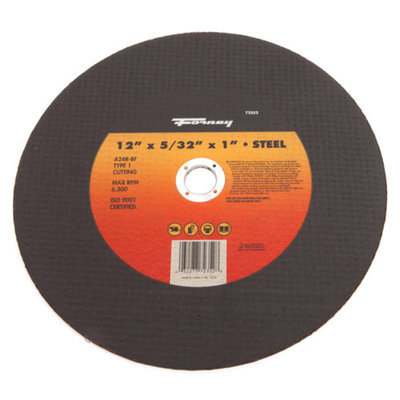 Forney 72352 Chop Saw Blade Type 1 High Speed Metal with 1-Inch Arbor A24R-BF 12-Inch-by-5/32-Inch